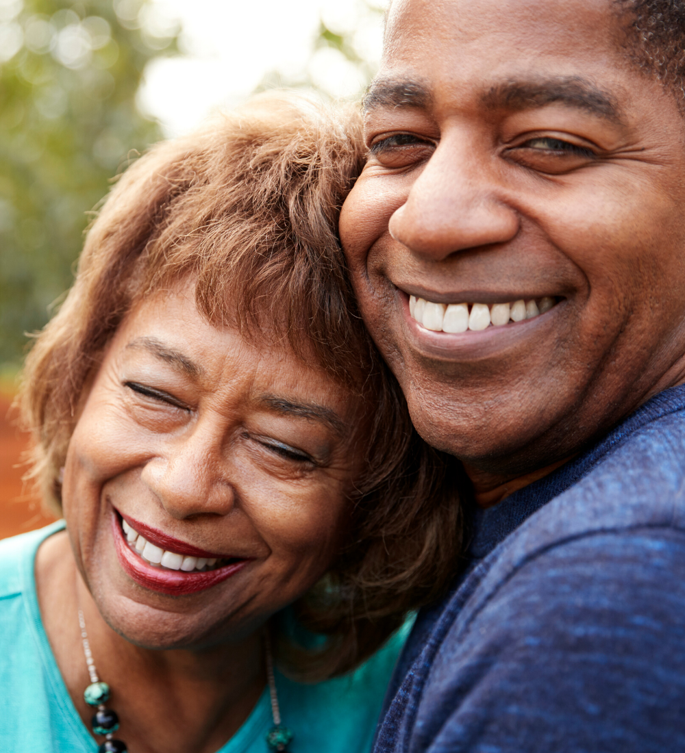 A couple at a senior living community.